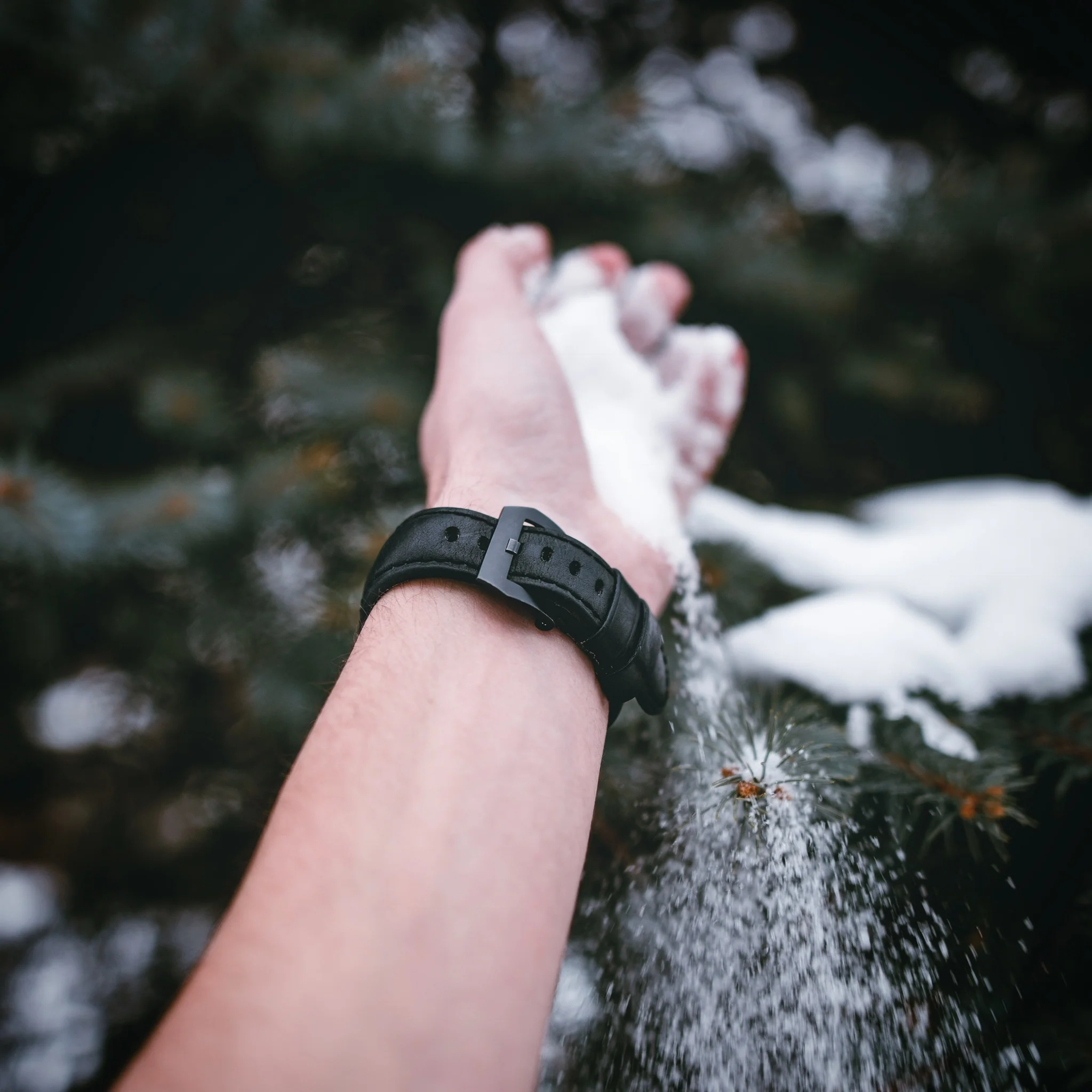 Leather Apple Watch Strap - Matte Black - Image 4