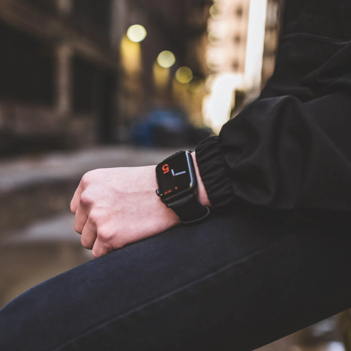 Leather Apple Watch Strap - Matte Black - Image 7