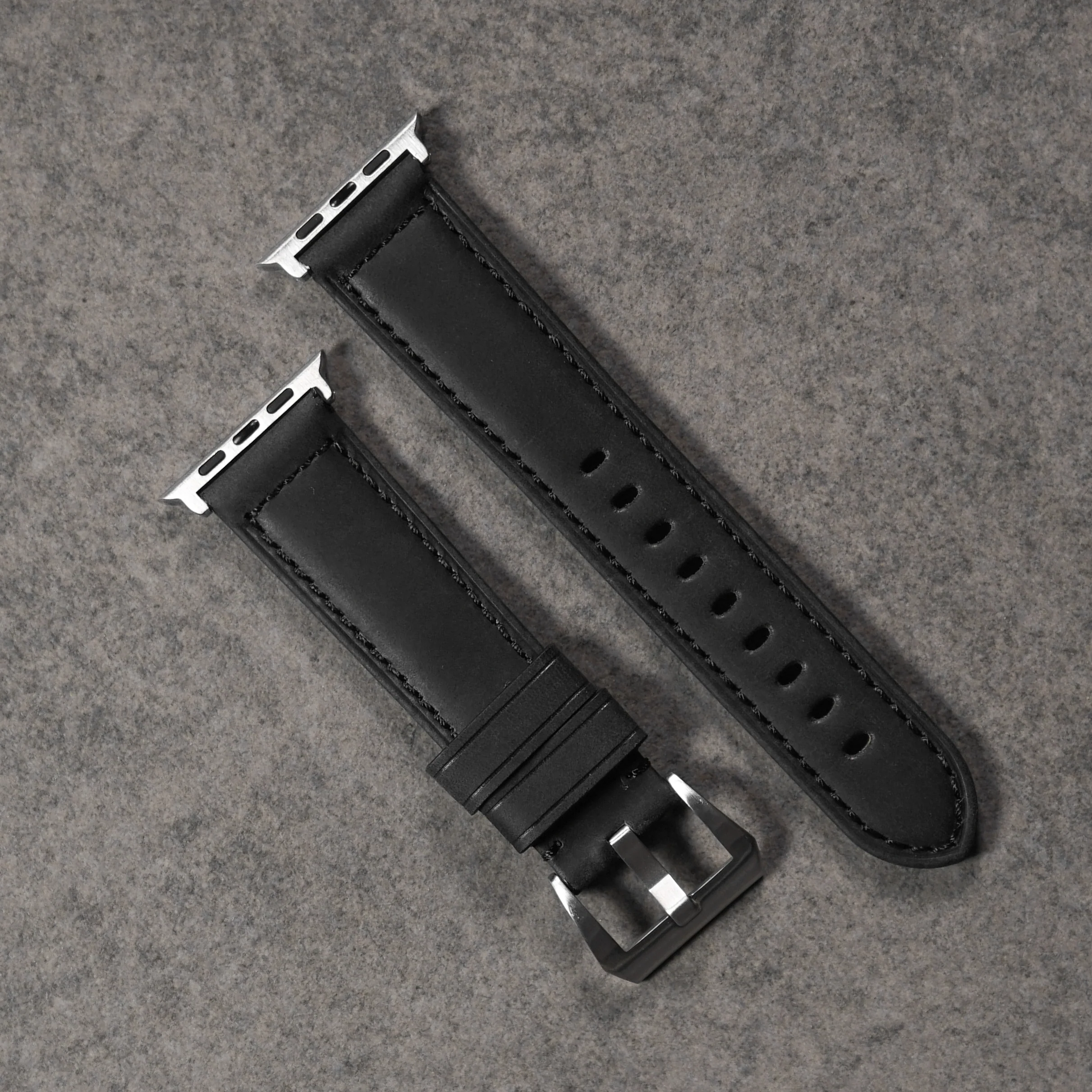 Leather Apple Watch Strap - Matte Black - Image 9