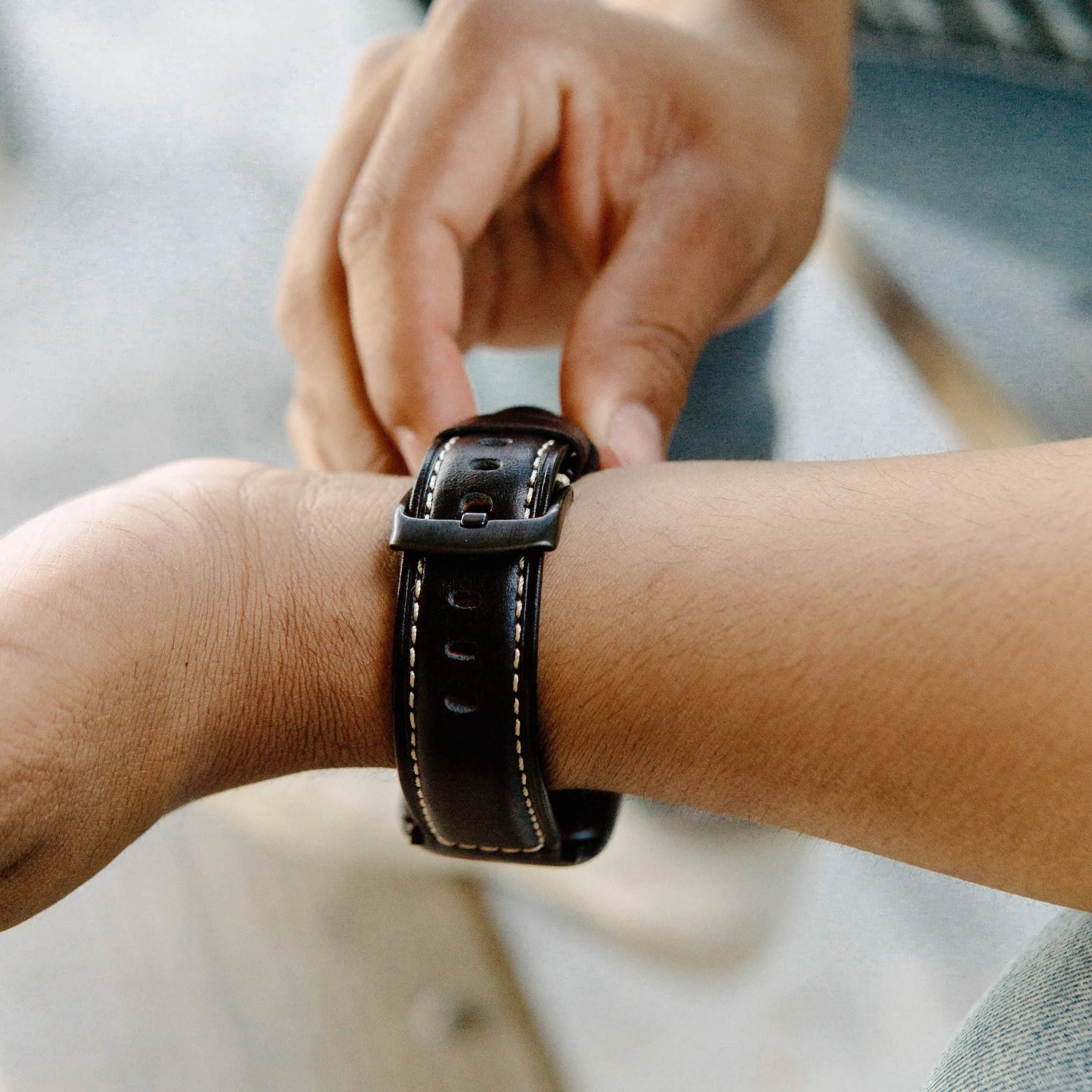 Leather Apple Watch Strap - Black Edition - Image 6