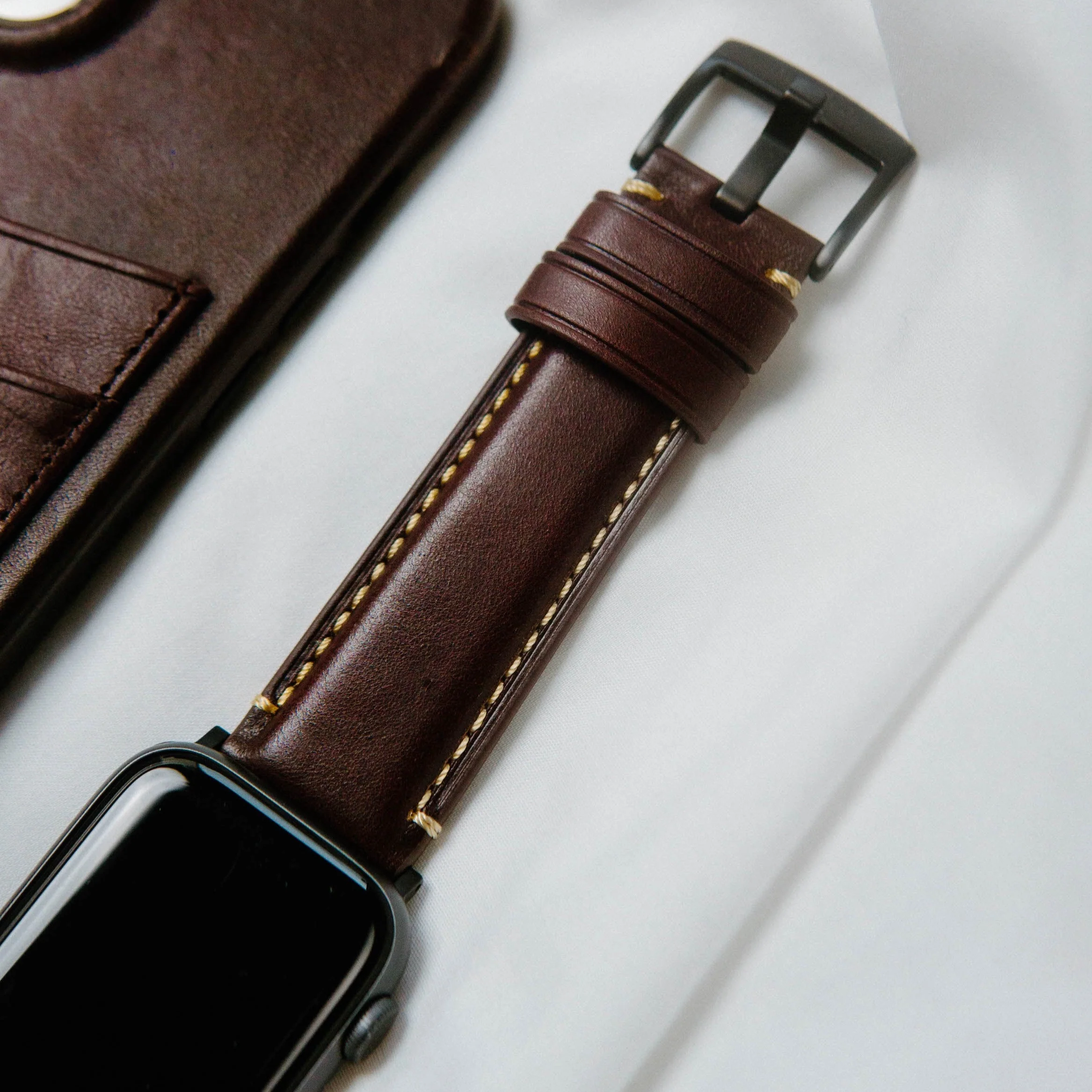 Leather Apple Watch Strap - Bourbon - Image 3