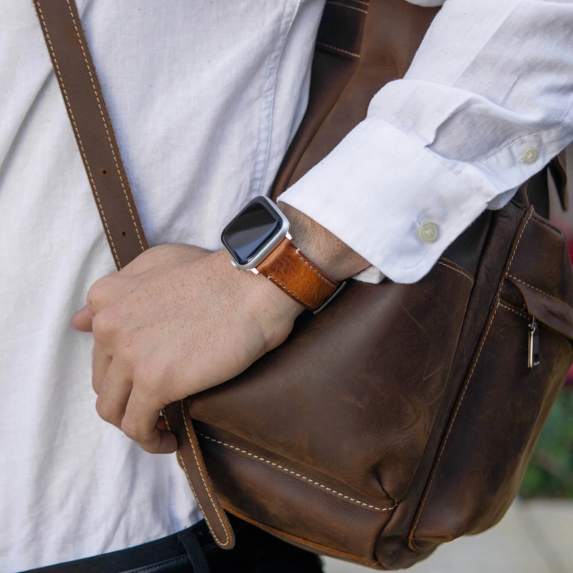 Leather Apple Watch Strap - Sienna - Image 3
