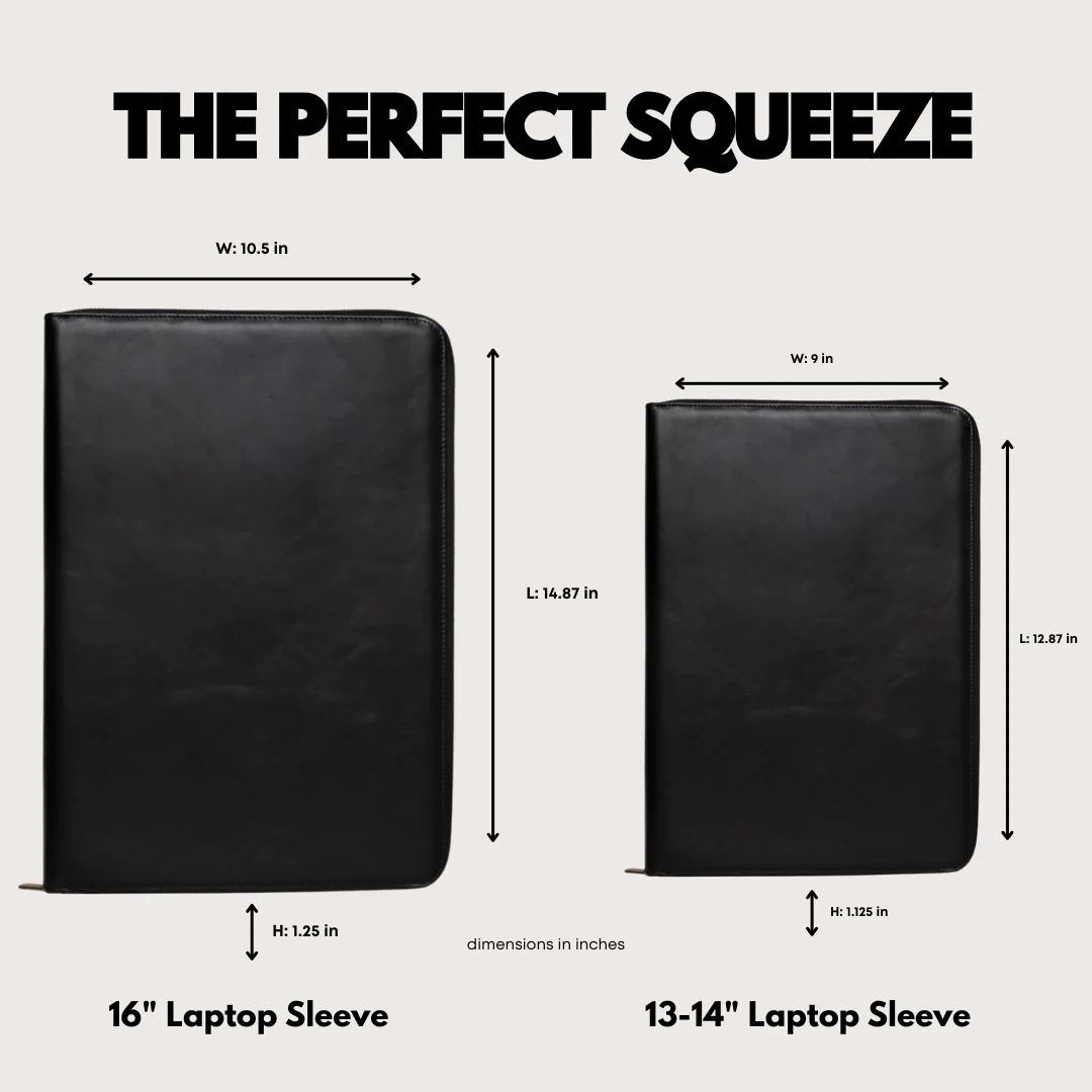 Leather MacBook Sleeve - Black - Image 4