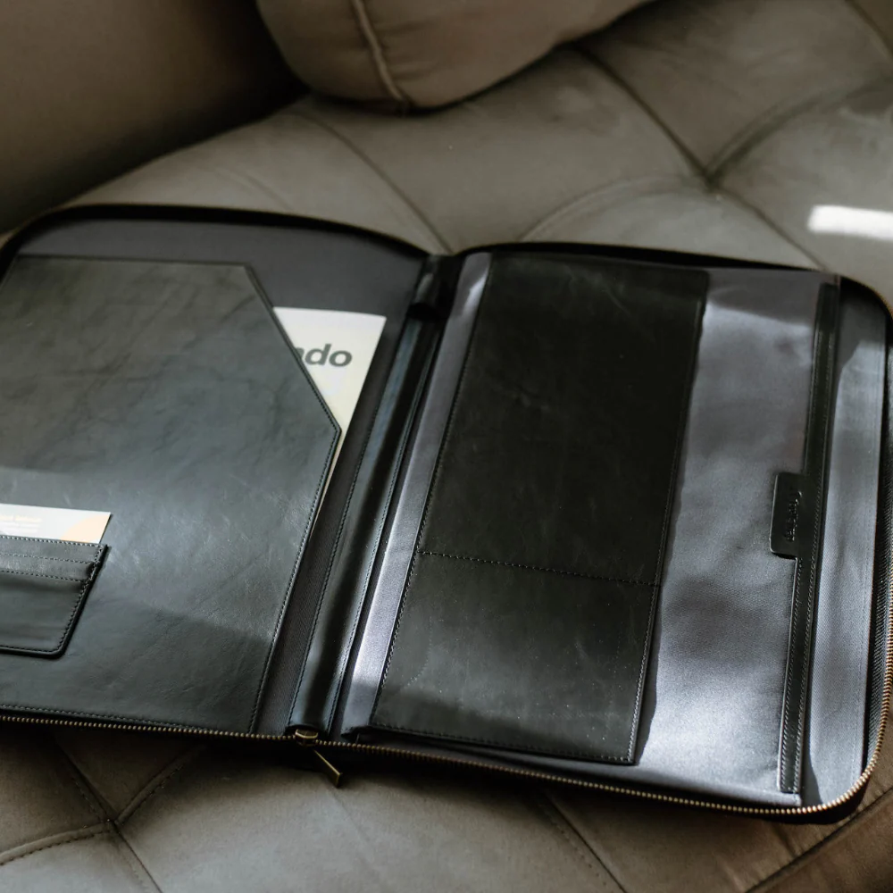 Leather MacBook Sleeve - Black - Image 5