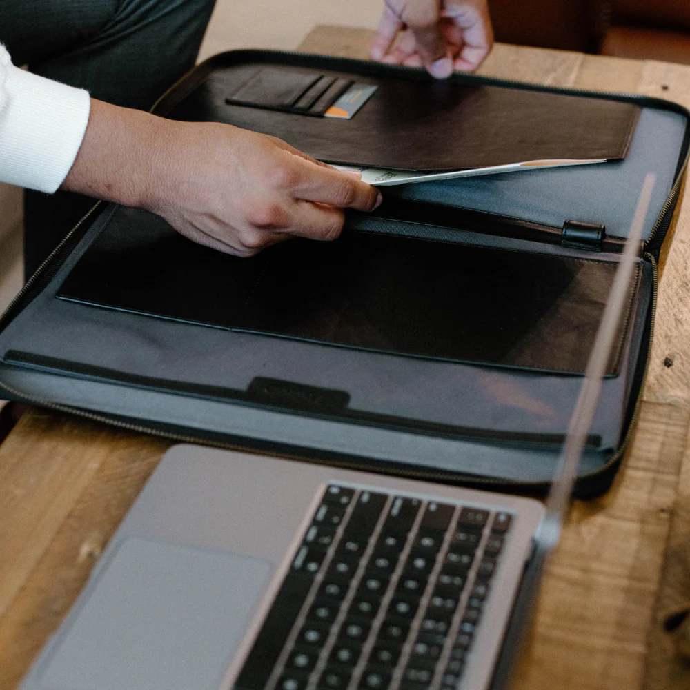 Leather MacBook Sleeve - Black - Image 6