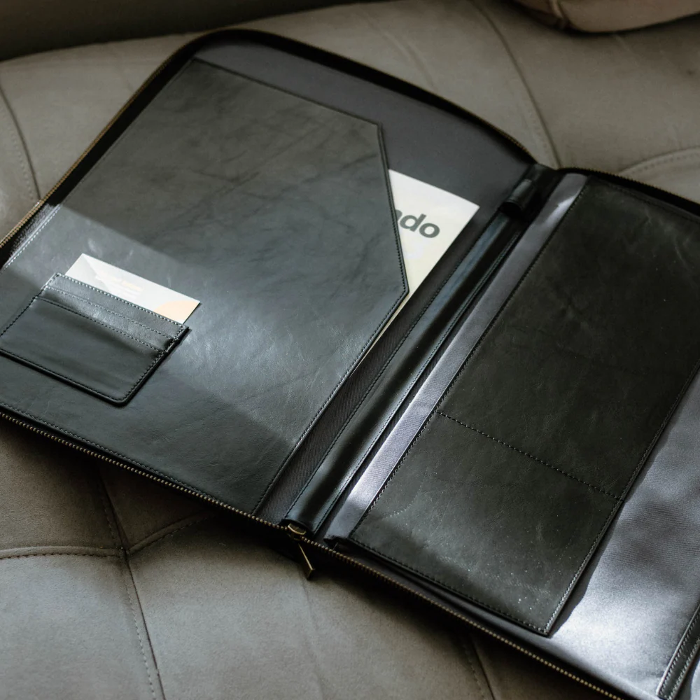 Leather MacBook Sleeve - Black - Image 8