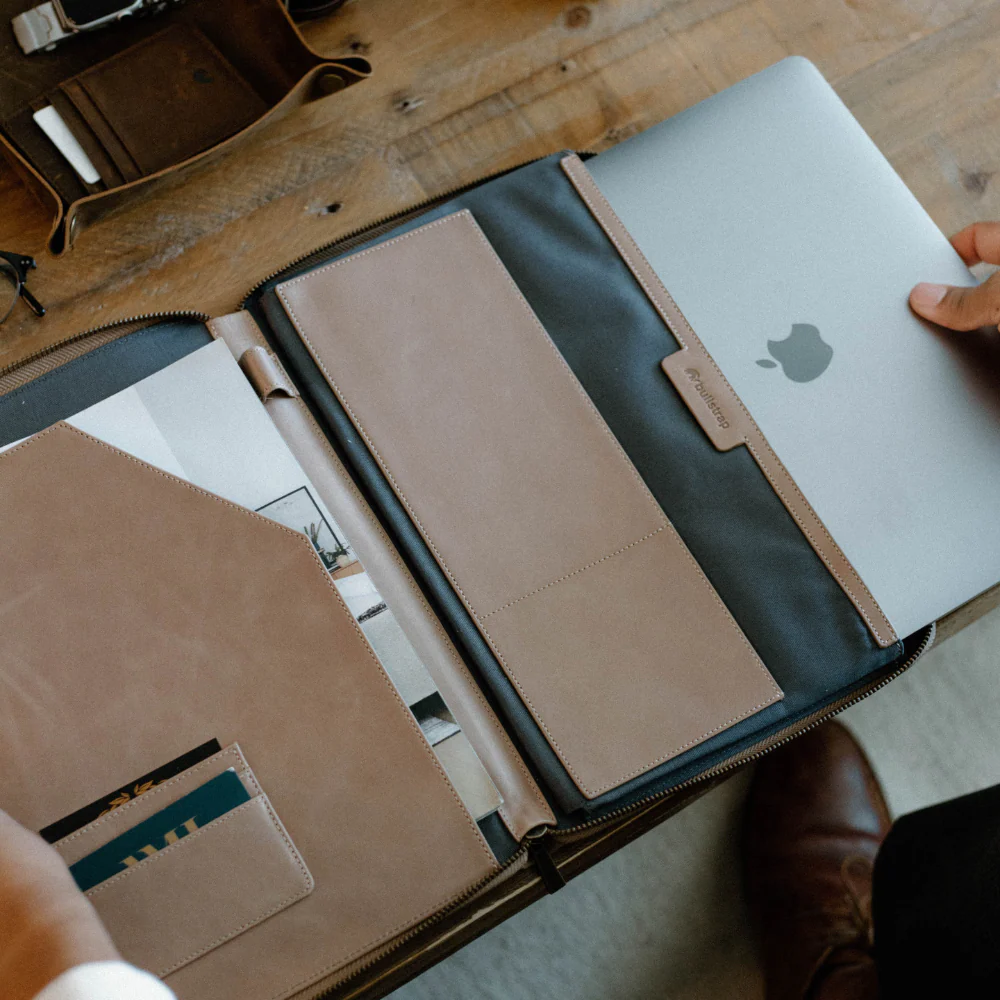 Leather MacBook Sleeve - Dune - Image 6