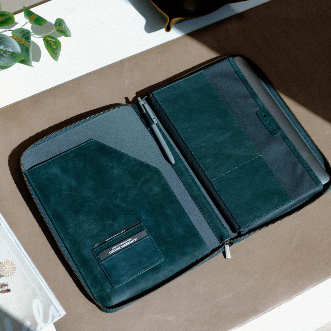 Leather MacBook Sleeve - Ocean - Image 7