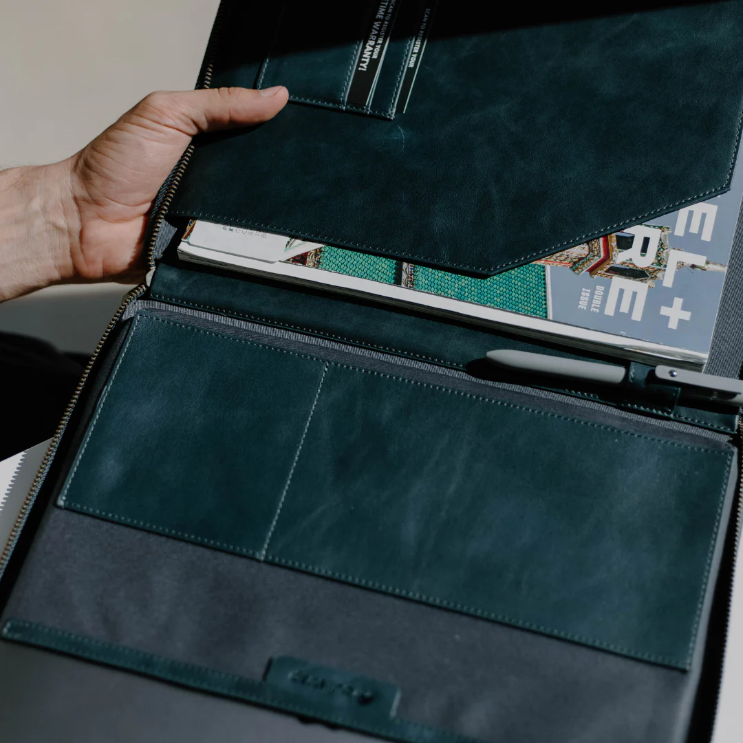 Leather MacBook Sleeve - Ocean - Image 8