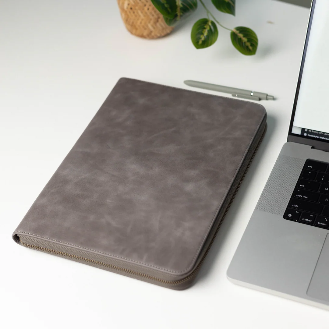 Leather MacBook Sleeve - Slate - Image 5