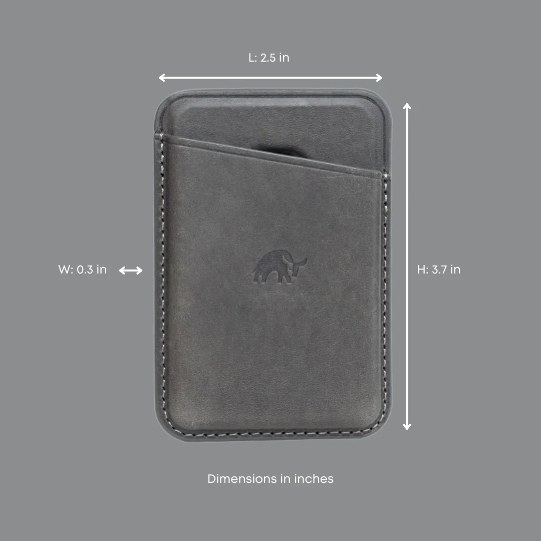 Leather Magnetic Wallet - Slate - Image 5