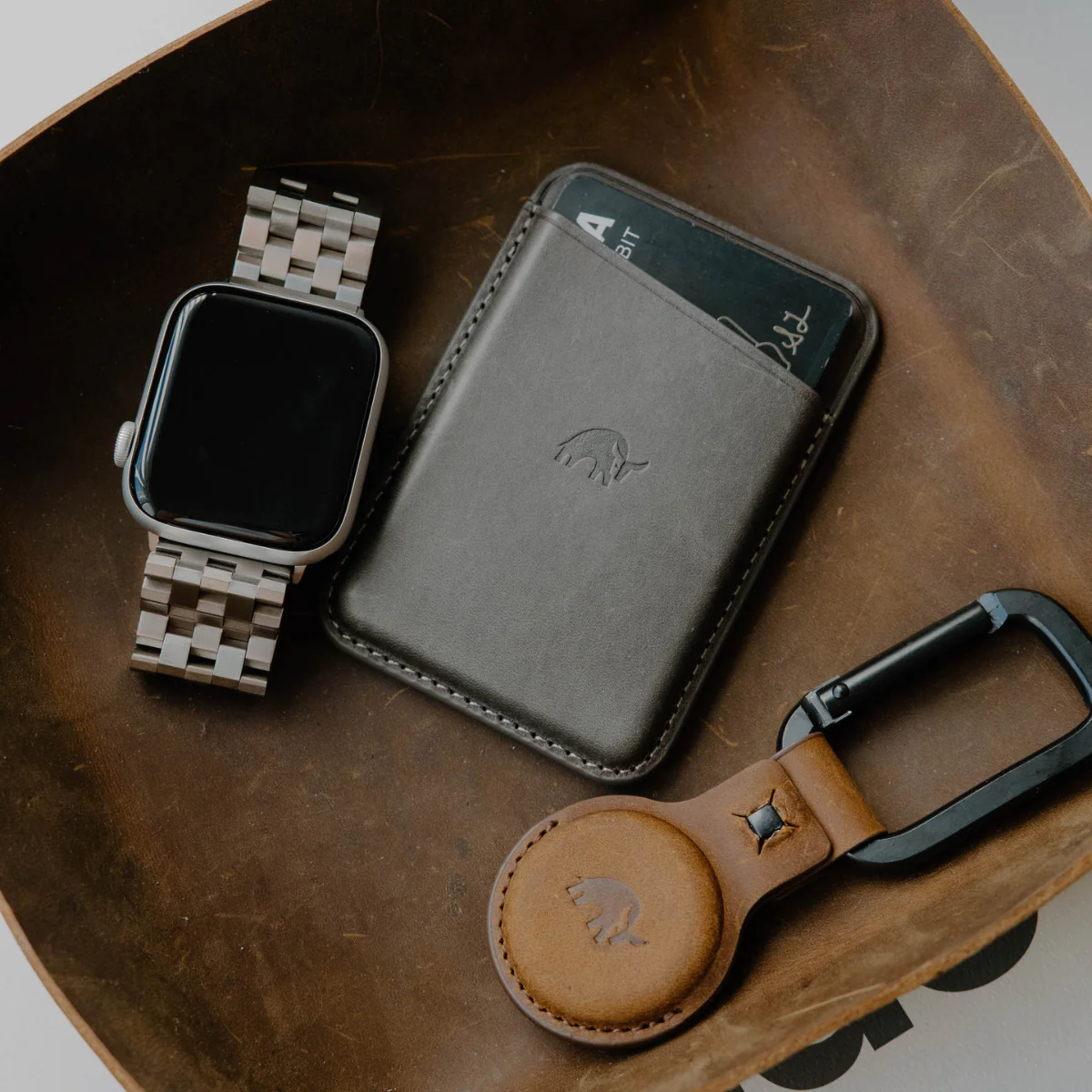 Leather Magnetic Wallet - Slate - Image 6
