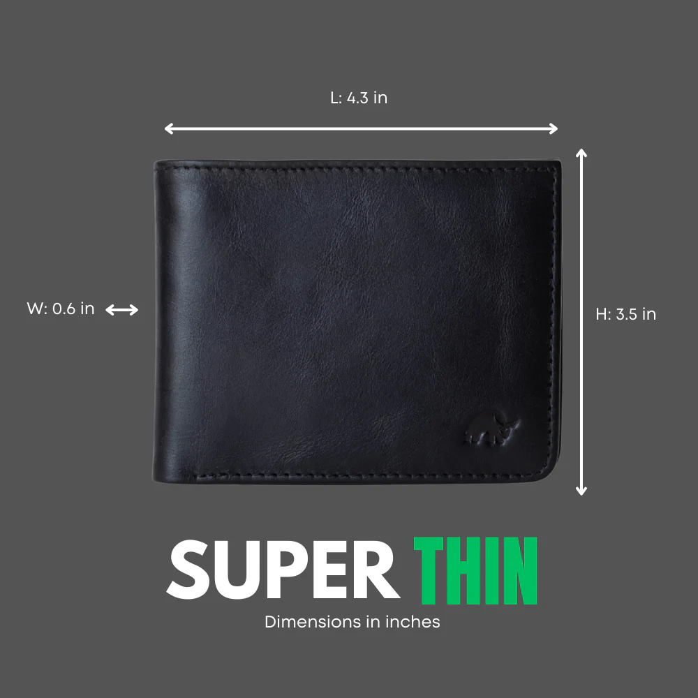 Leather Nav Bifold Wallet - BLACK EDITION - Image 6