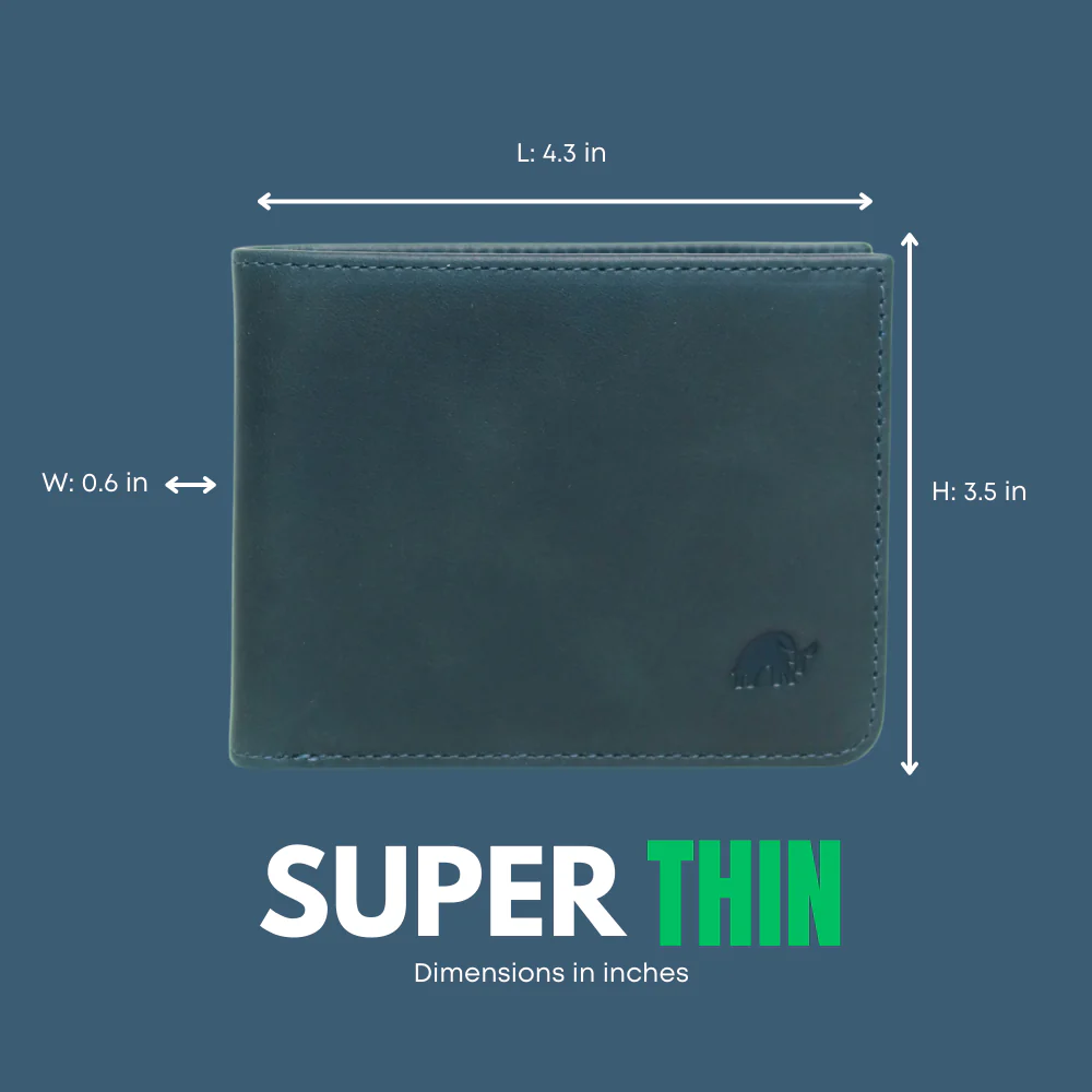 Leather Nav Bifold Wallet - OCEAN - Image 5