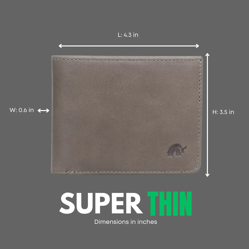 Leather Nav Bifold Wallet - SLATE - Image 5