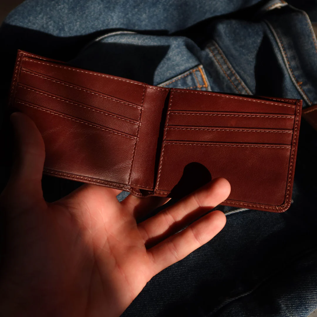 Leather Nav Bifold Wallet - TERRA - Image 6