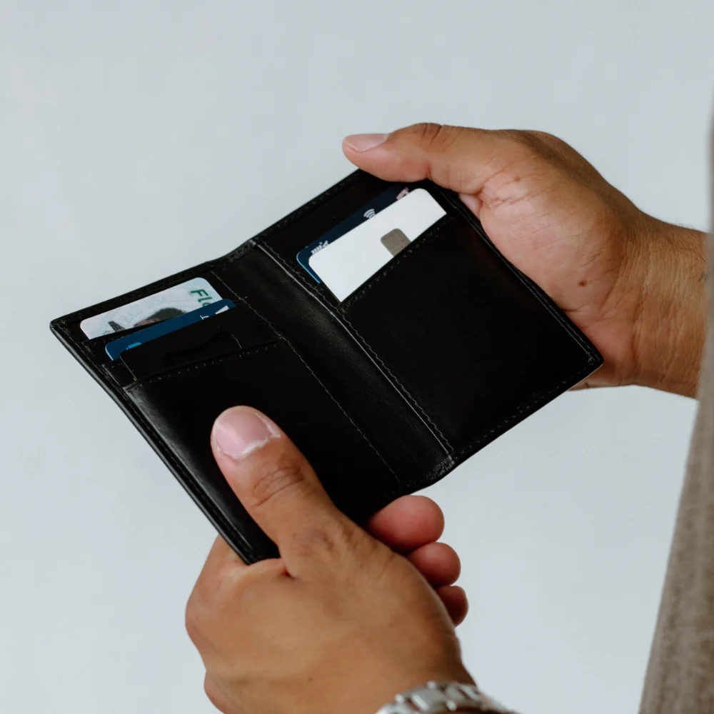 Leather Nav Messenger Wallet - BLACK EDITION - Image 3