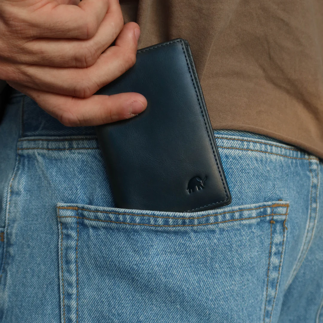 Leather Nav Messenger Wallet - OCEAN - Image 3