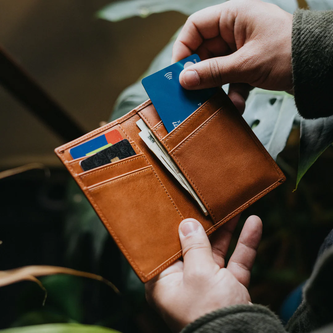 Leather Nav Messenger Wallet - SIENNA - Image 6