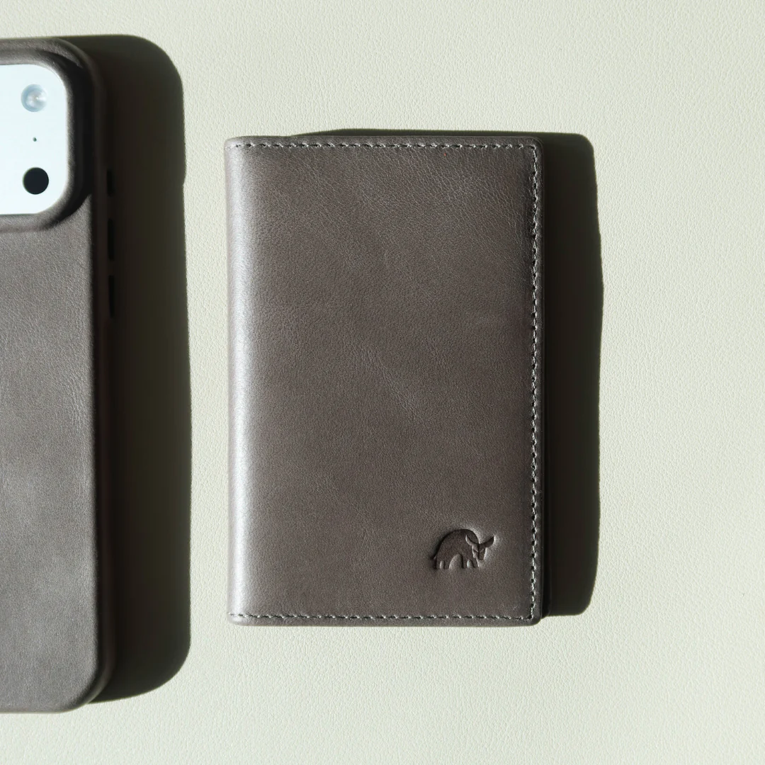 Leather Nav Messenger Wallet - SLATE - Image 6